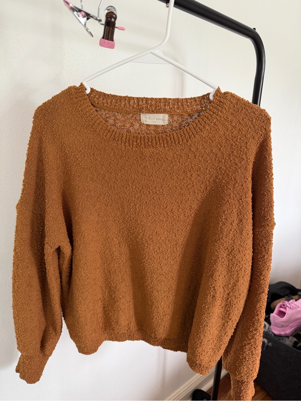 Alterd state Cozy Women's Crewneck Sweater in Rust Brown